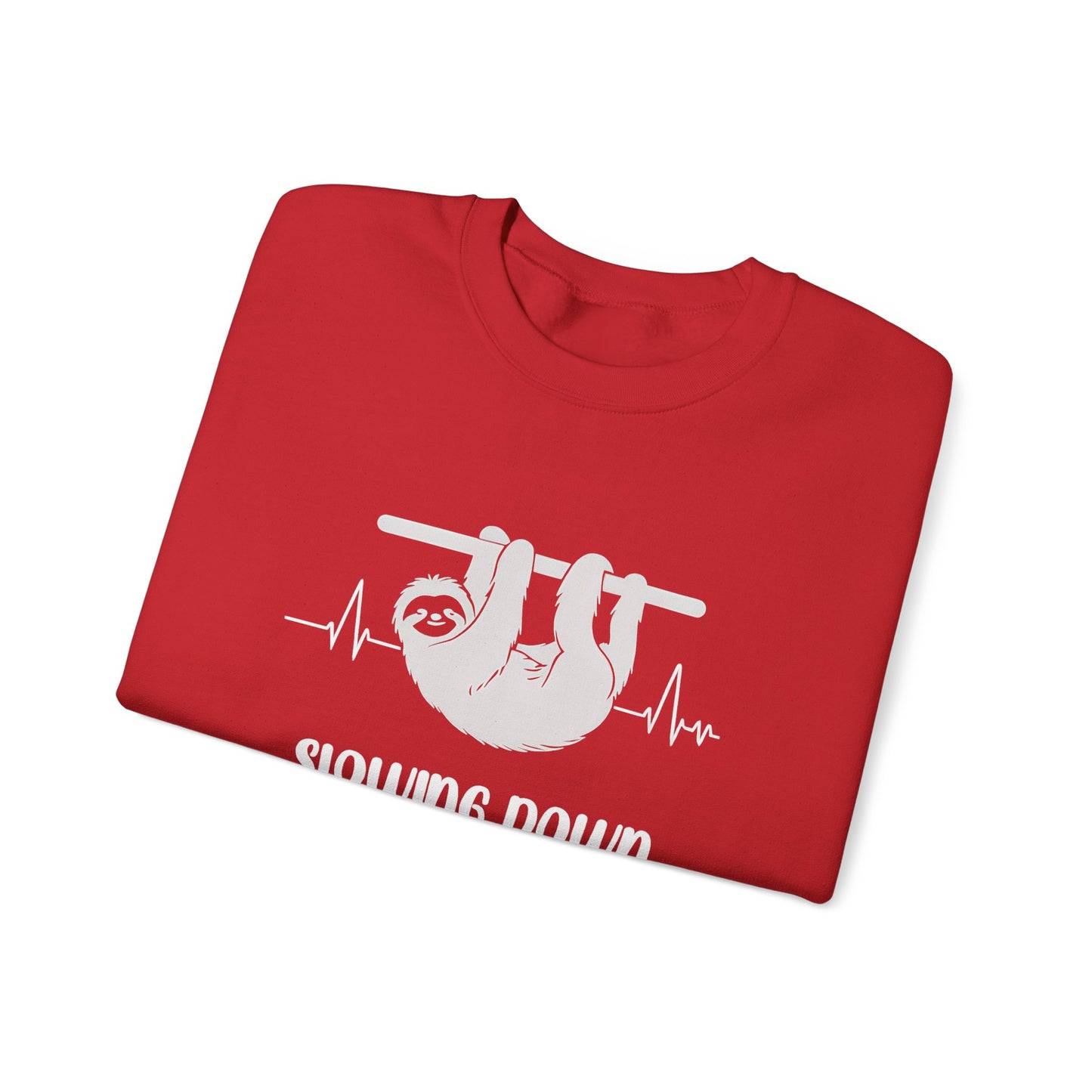 Slowing Down Is My Cardio - Sloth Silhouette With Heartbeat Playful Sweatshirt