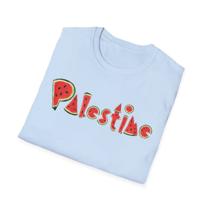Palestine - Watermelon Pattern Typography T-Shirt