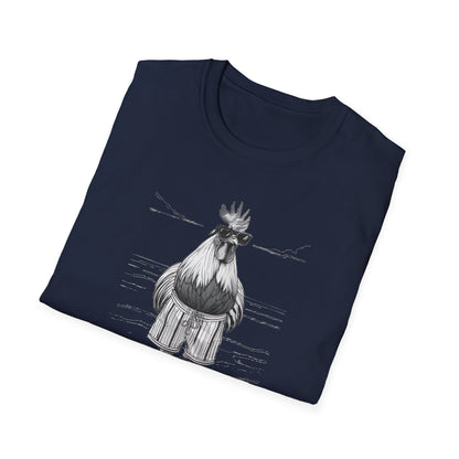 Beach Mode: Maximum Cochiness - Playful Rooster On Beach T-Shirt