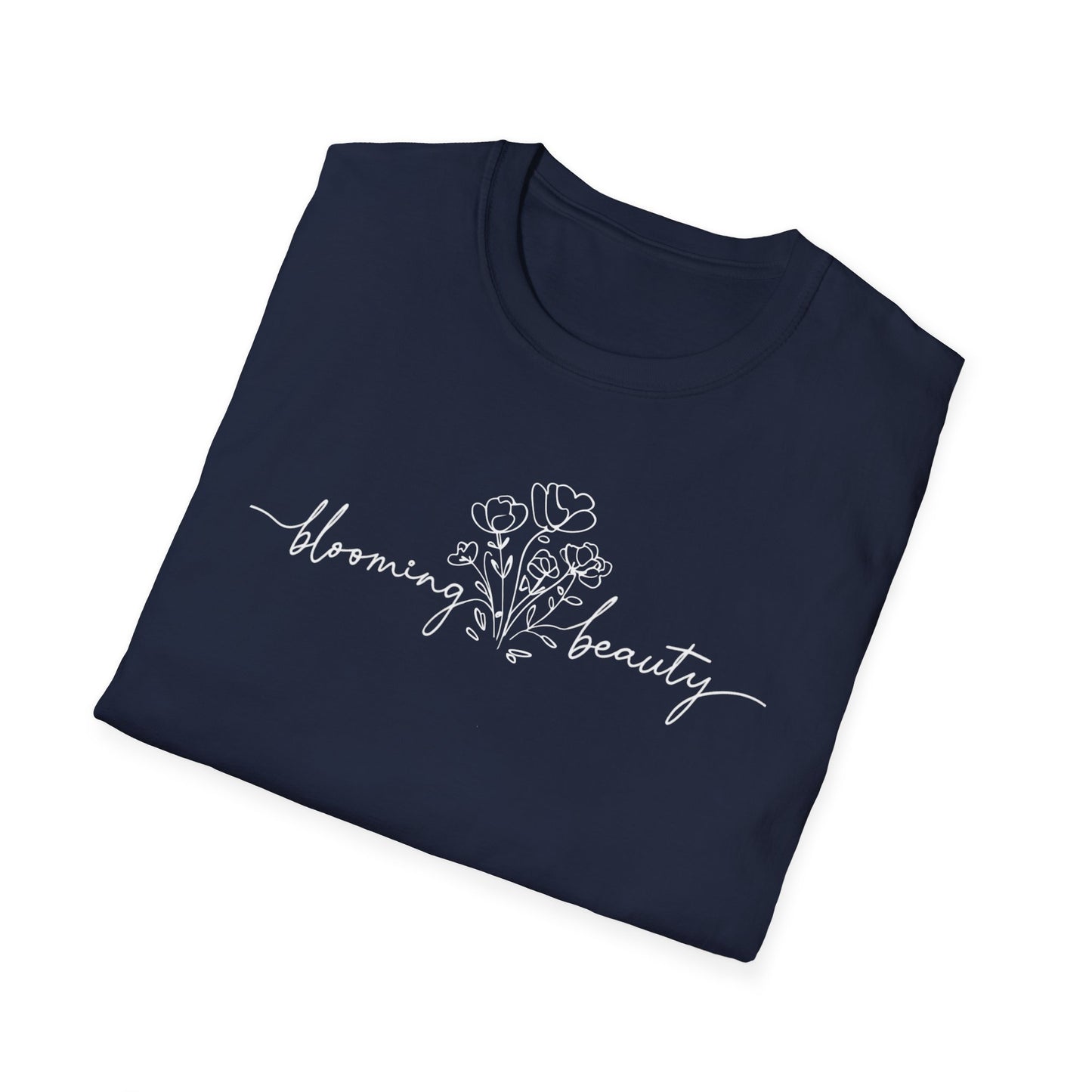 Blooming Beauty T-Shirt - Minimalistic Floral Hand Sketch Style Typography Design