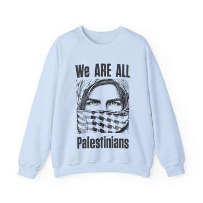 We are all Palestinians Graphic Sweatshirt mans face