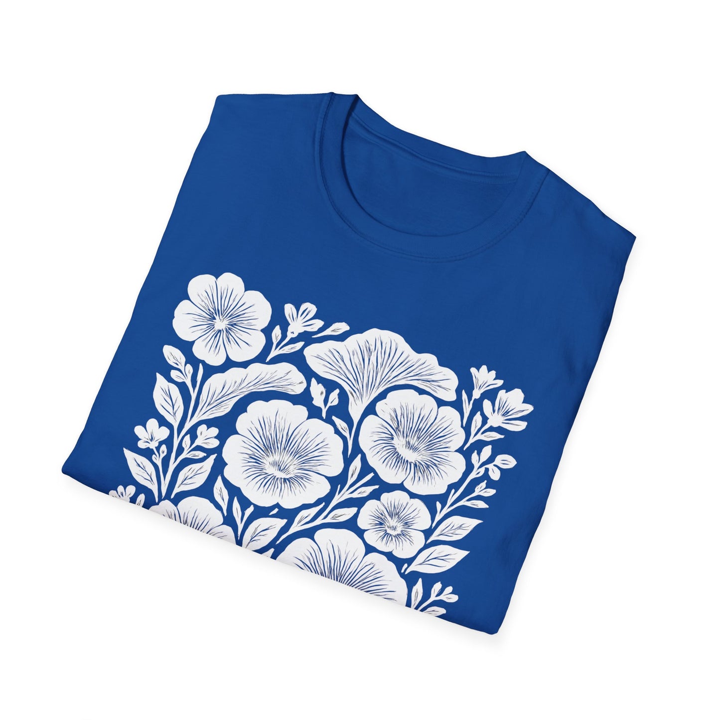 Monochrome Silhouette Cut-out Floral T-Shirt