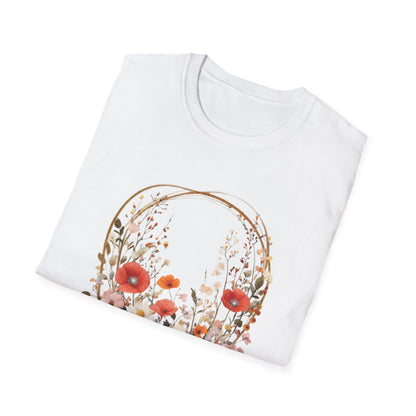 Flourish  - Vintage Watercolor Floral Circular Wreath T-Shirt