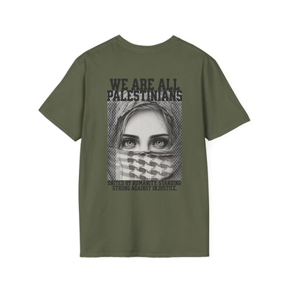 We Are All Palestinians - Front And Back Design Women's Face T-Shirt