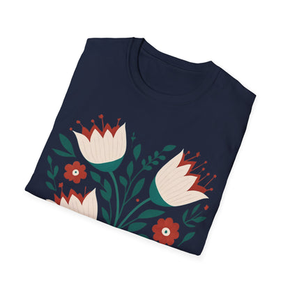 Heart Boho Flowers Minimalistic T-Shirt Design