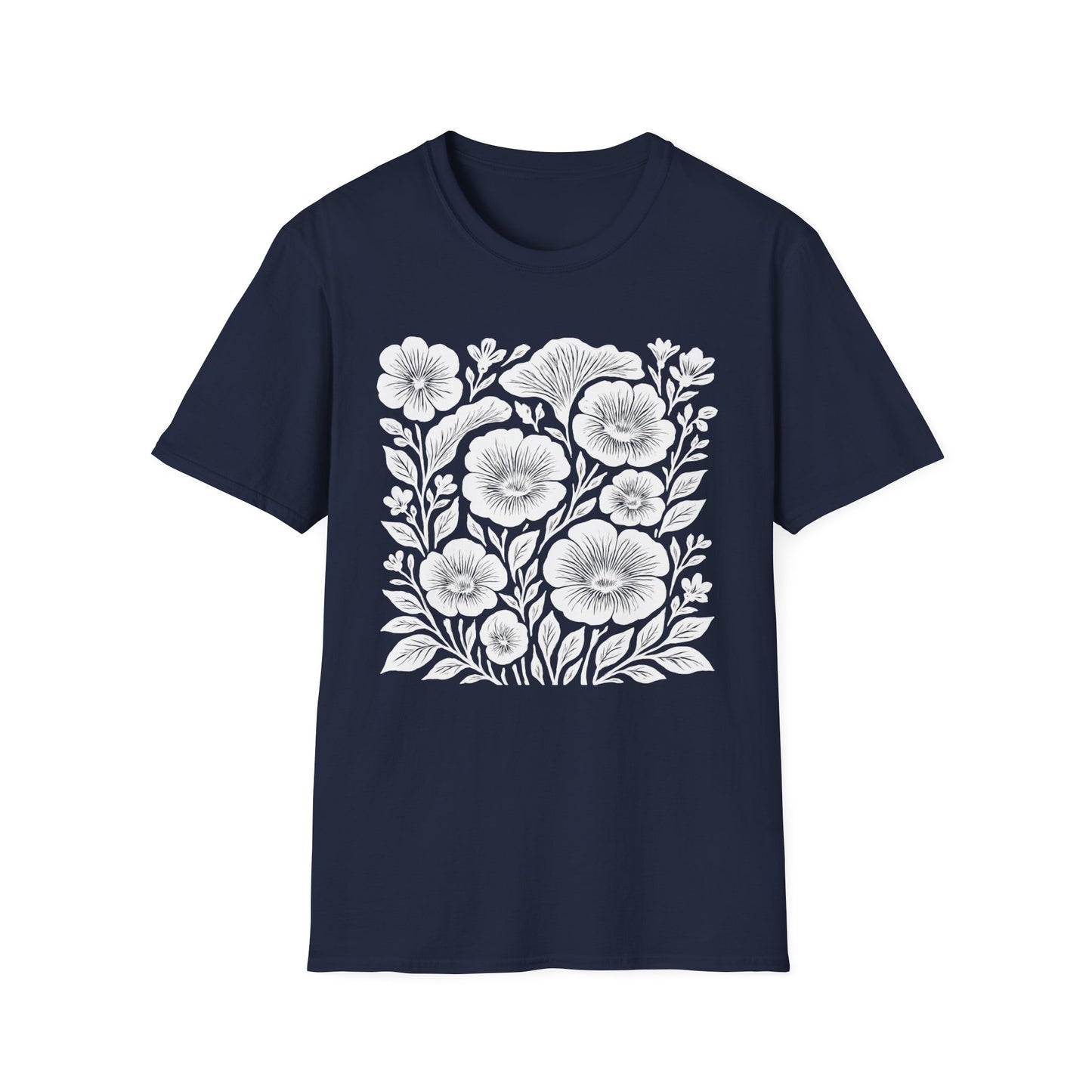 Monochrome Silhouette Cut-out Floral T-Shirt