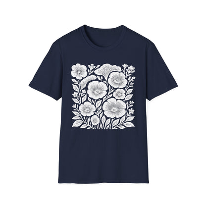 Monochrome Silhouette Cut-out Floral T-Shirt