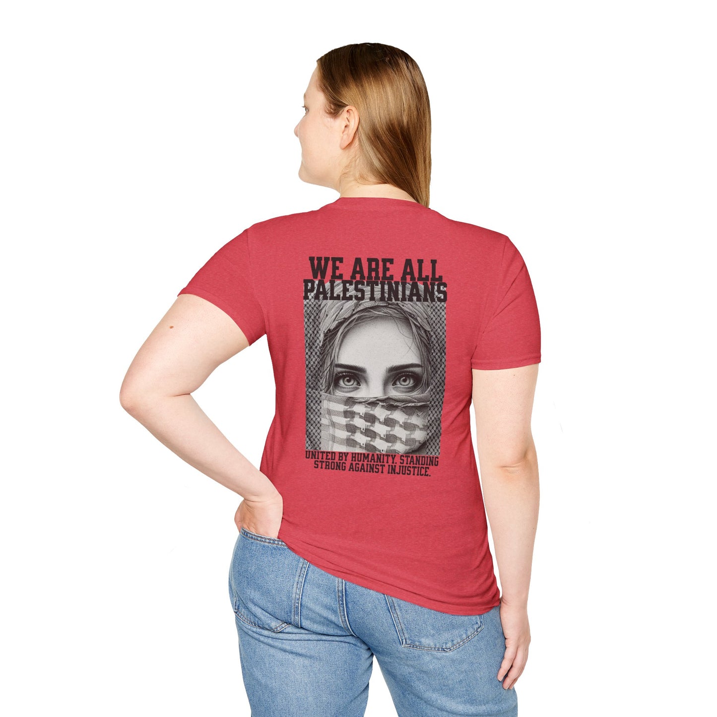 We Are All Palestinians - Front And Back Design Women's Face T-Shirt