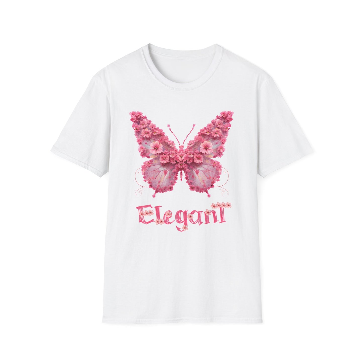 Elegant Floral Butterfly T-Shirt – Whimsical Design