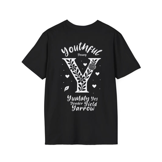 Letter Y Flower T-Shirt - Letters Flowers Patterns Front And Back Design