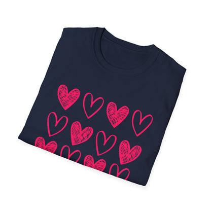 On Repeat, Play The Nice Moments - Monochrome Hearts Grid T-Shirt