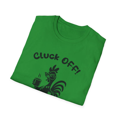 Cluck off I'm Busy - Playful Minimalistic Rooster Silhouette With Coffee And Files T-Shirt