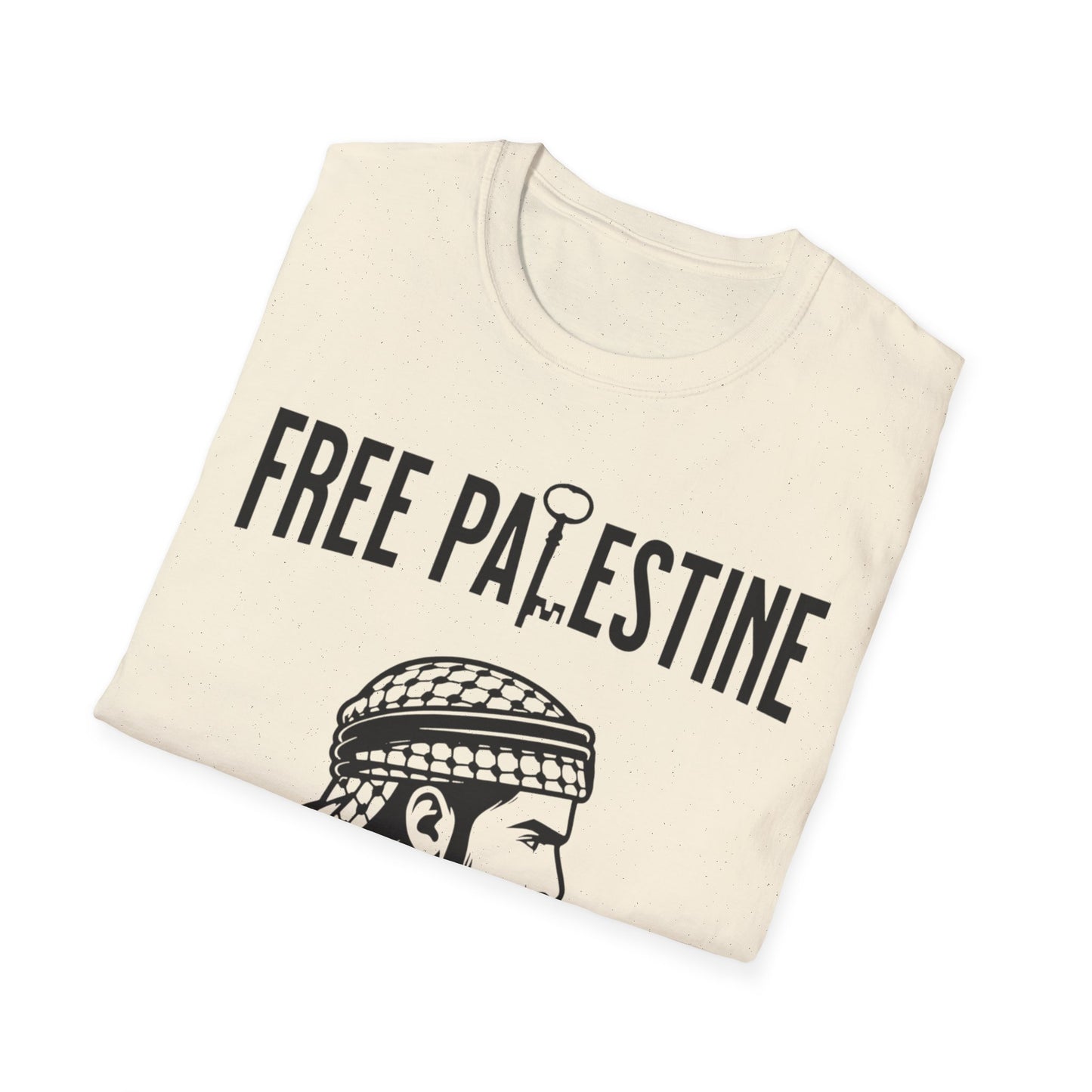 Free Palestine Free World - Man Wearing Palestinian Kuffiyah