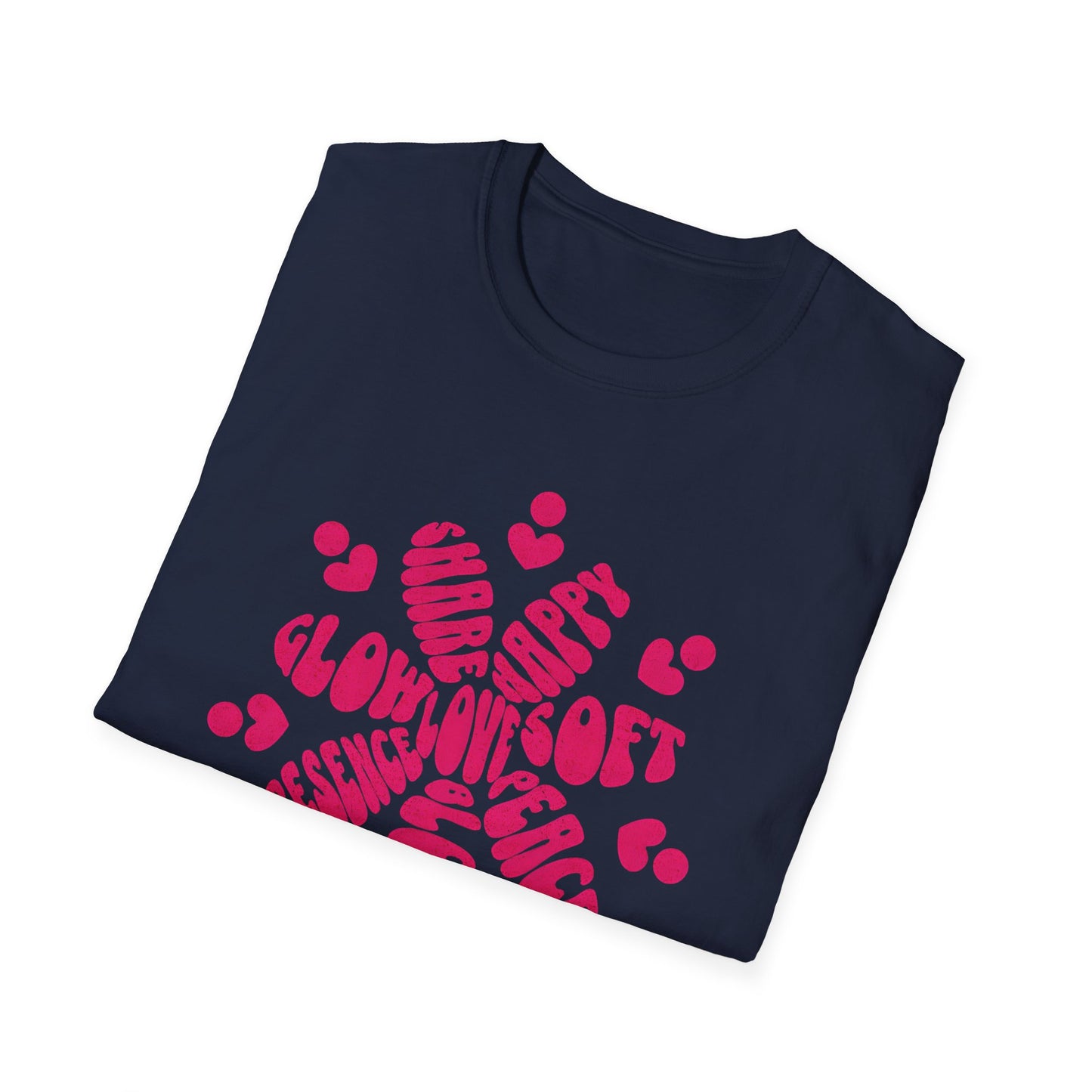Love is T-Shirt - Vibrant Pink Flower Shape Typography  Design