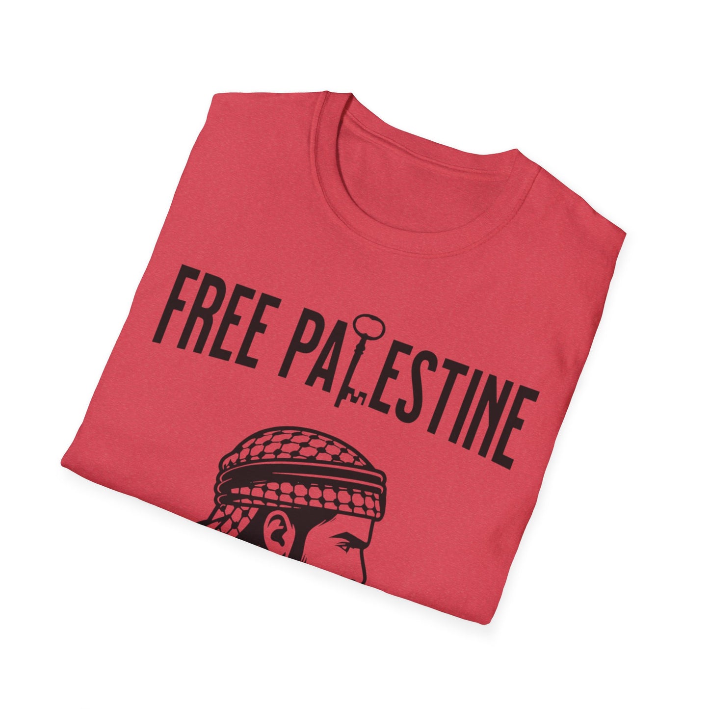 Free Palestine Free World - Man Wearing Palestinian Kuffiyah