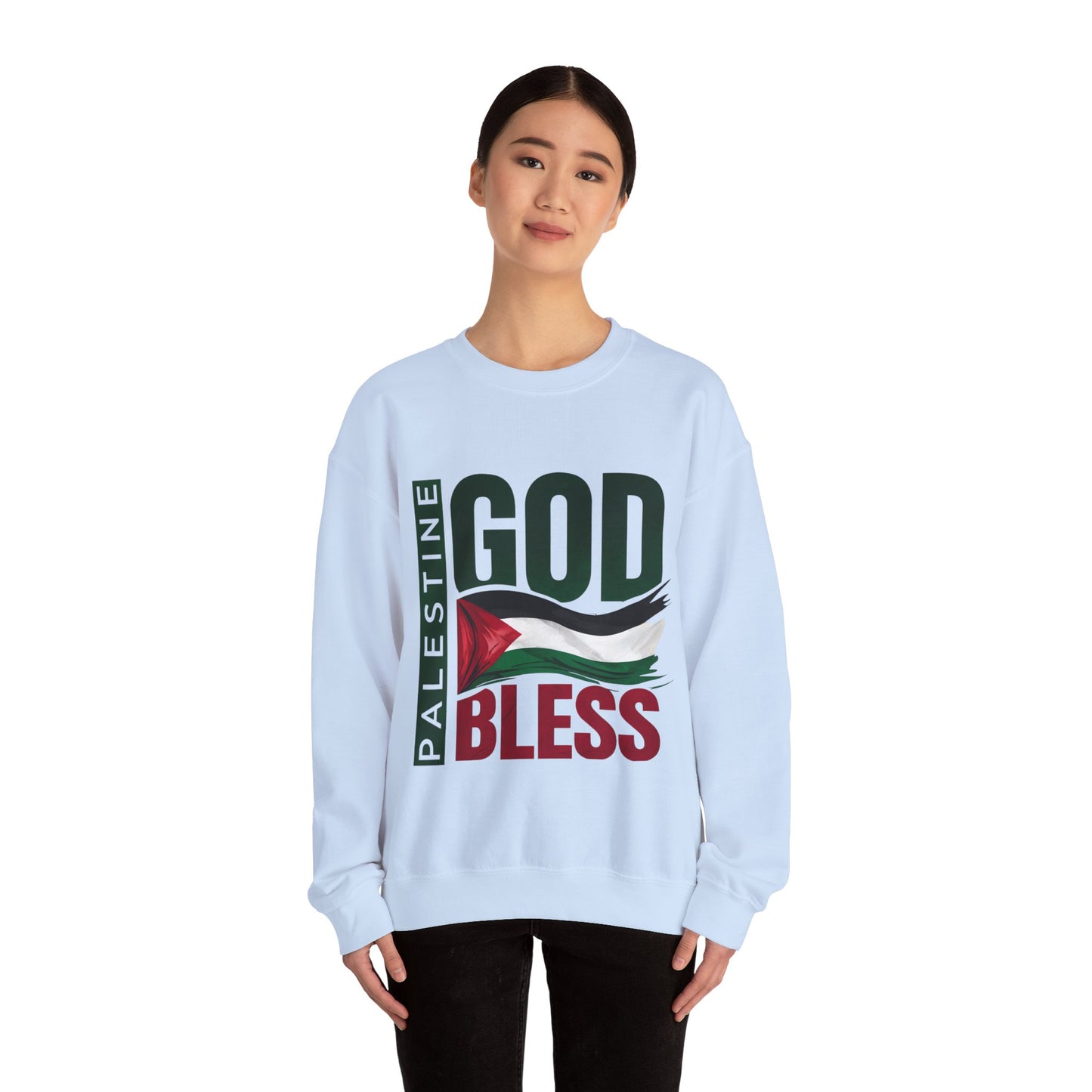 God Bless Palestine - Palestinian Distressed Flag