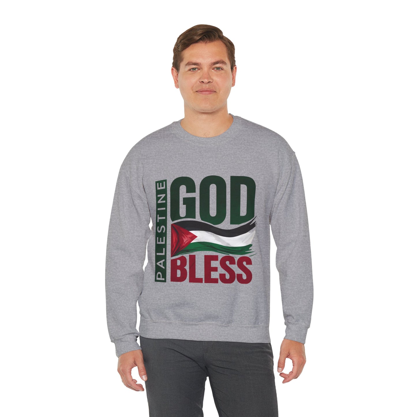 God Bless Palestine - Palestinian Distressed Flag