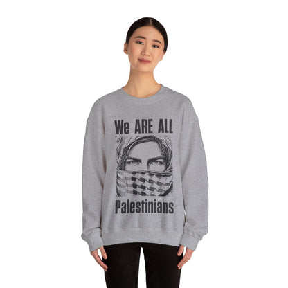 We are all Palestinians Graphic Sweatshirt mans face