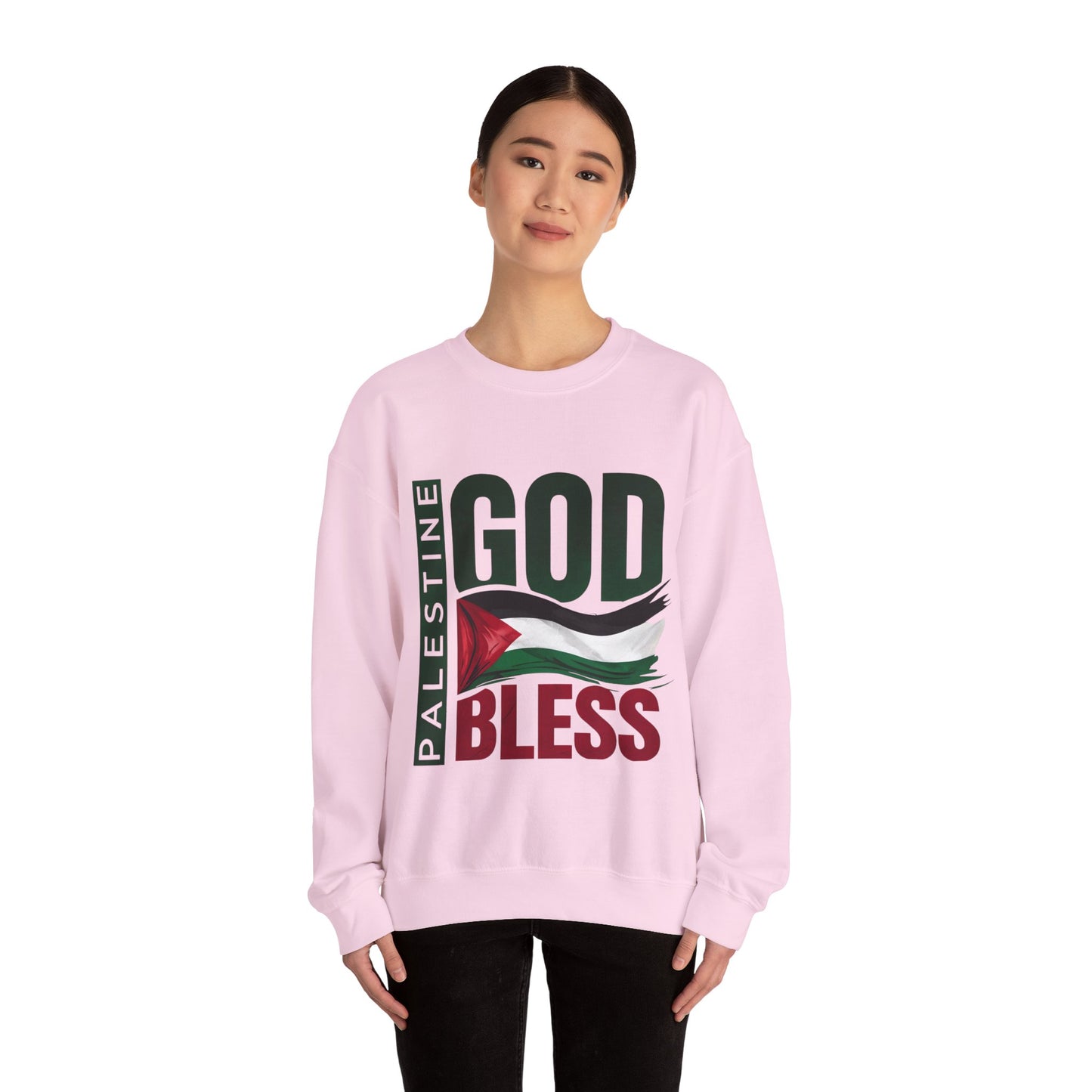 God Bless Palestine - Palestinian Distressed Flag