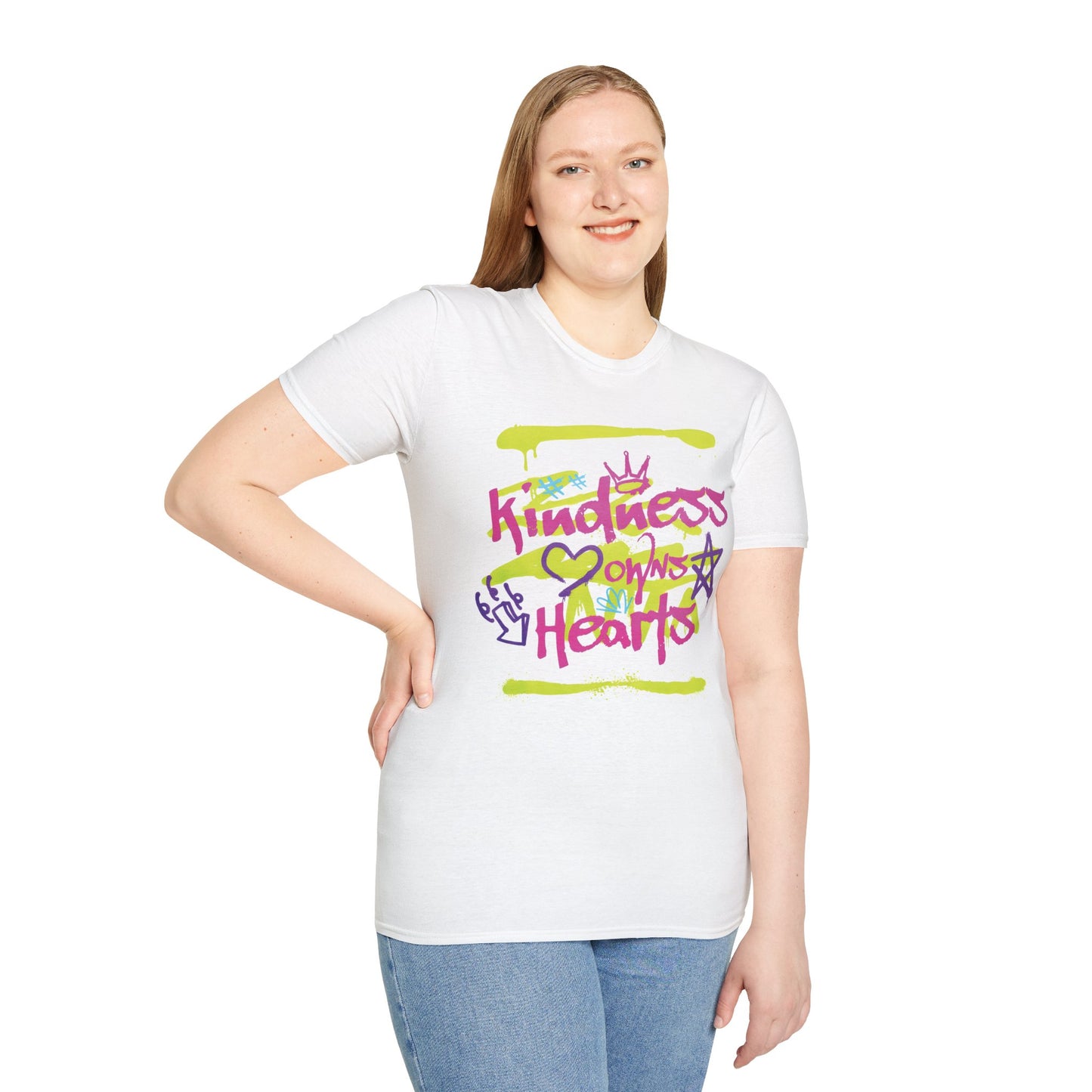 Kindness Owns Hearts - Graffiti Typography T-Shirt