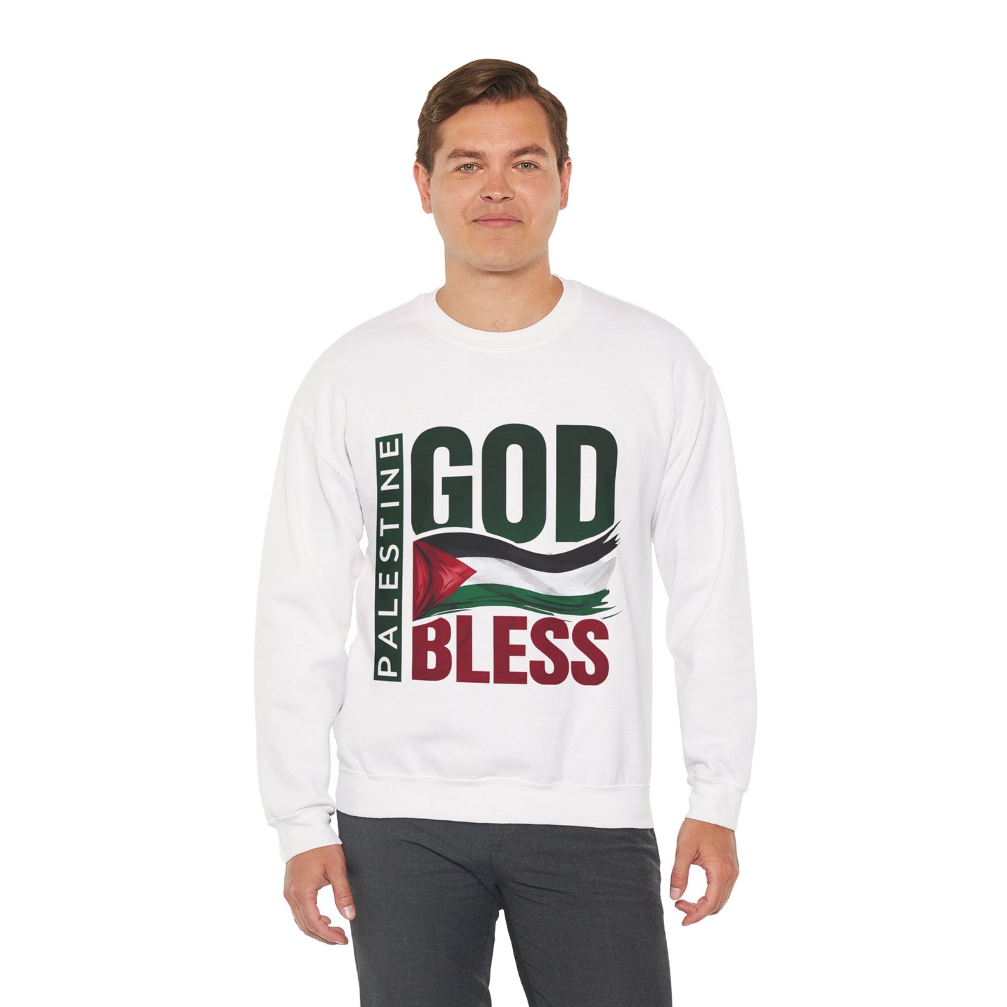God Bless Palestine - Palestinian Distressed Flag