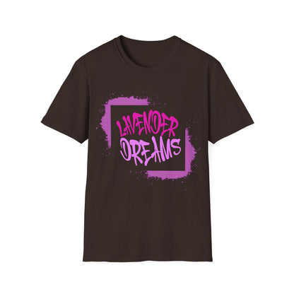 Lavender Dreams T-Shirt - Bold Graffiti Pink Typography Design
