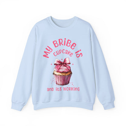 My Bribe Cupcake Makes and its working -  Watercolor Pink Cupcake Sweatshirt