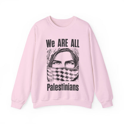 We are all Palestinians Graphic Sweatshirt mans face