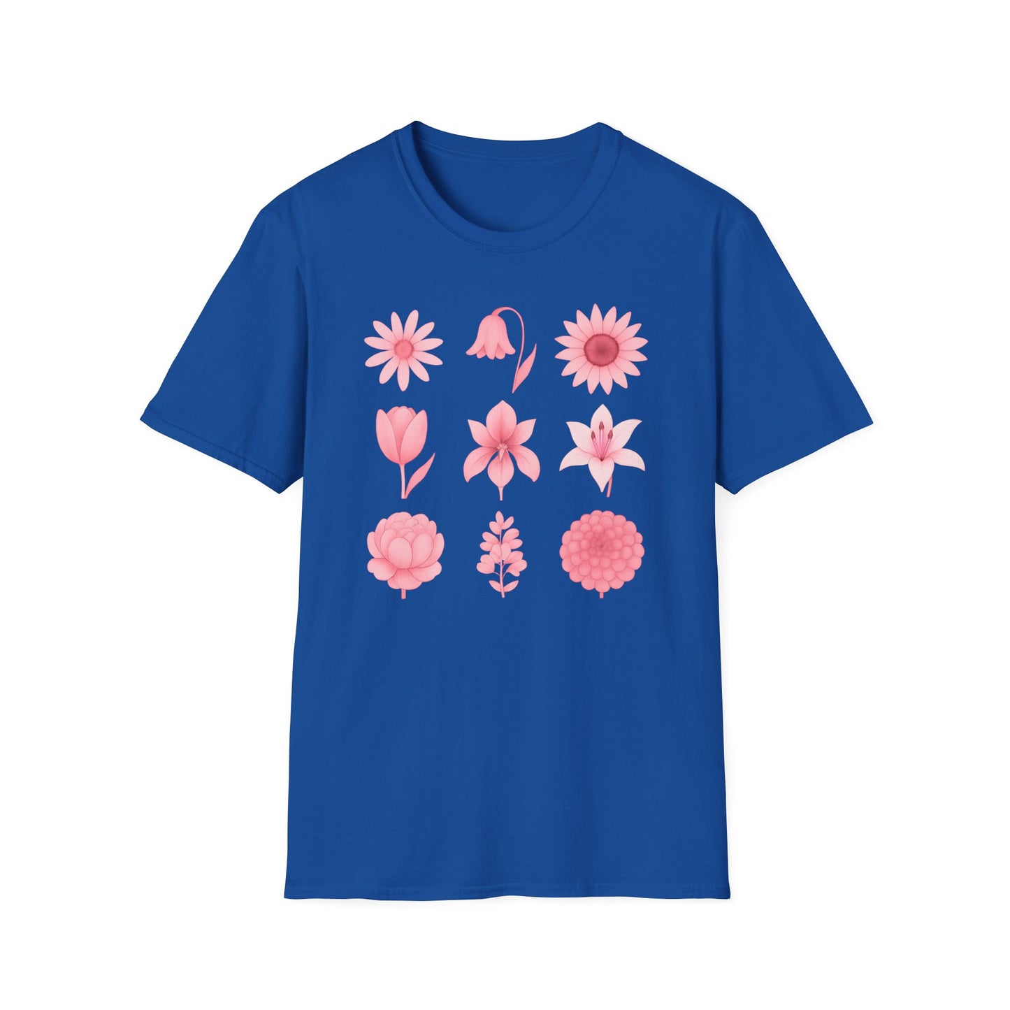 Pink Flowers Grid T-Shirt