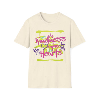 Kindness Owns Hearts - Graffiti Typography T-Shirt