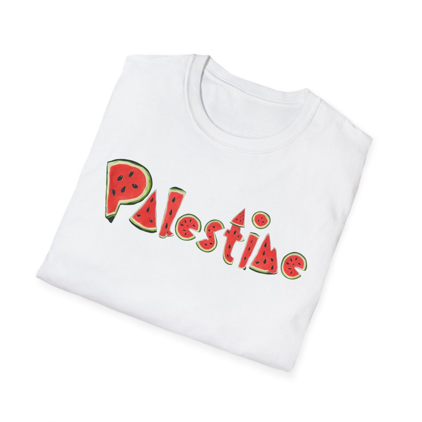 Palestine - Watermelon Pattern Typography T-Shirt