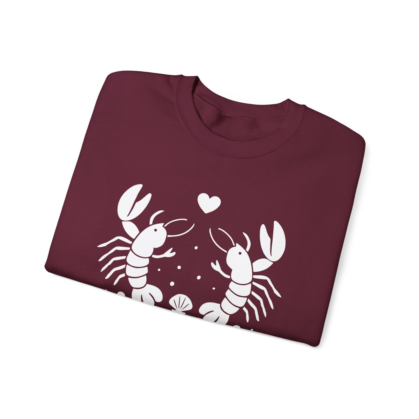 You Are My Lov-ster - White Retro Cartoon of a Couple Lobsters Sweatshirt
