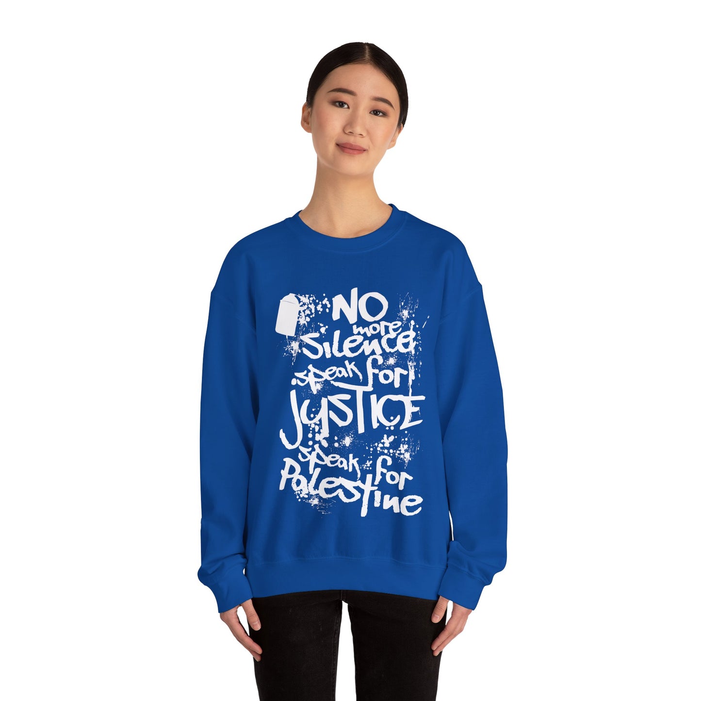 No more Silence, Speak for Injustice, Speak for Palestine - Monochrome Graffiti Sweatshirt
