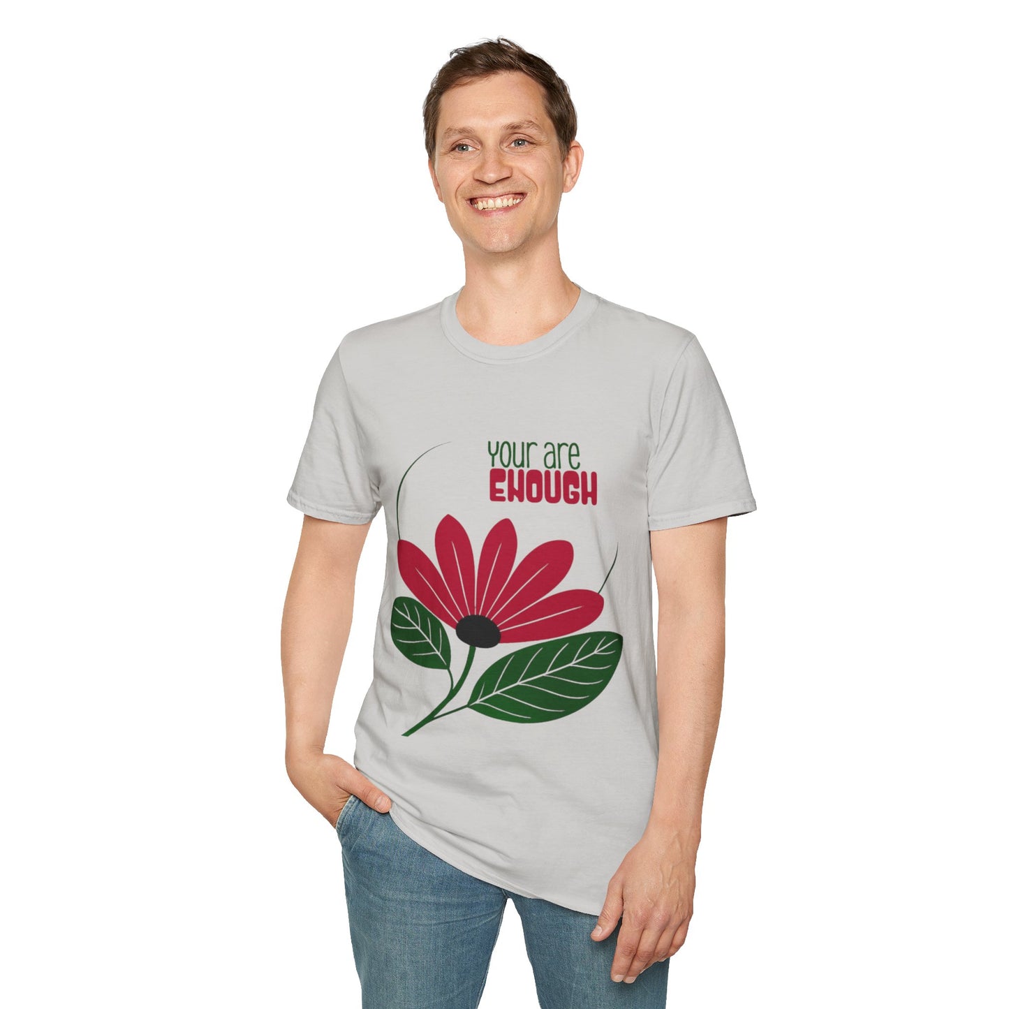 You Are Enough - Minimalistic Boho Flower T-Shirt