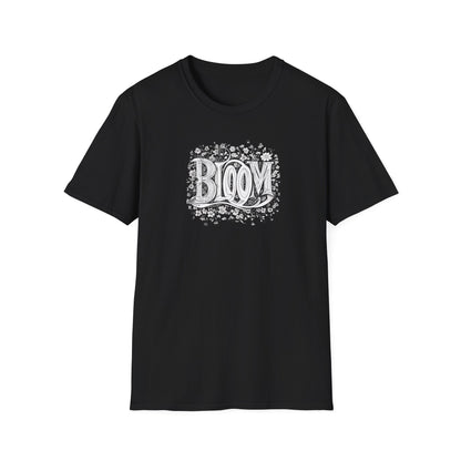 Vintage Bloom T-Shirt - Typography Monochrome Design
