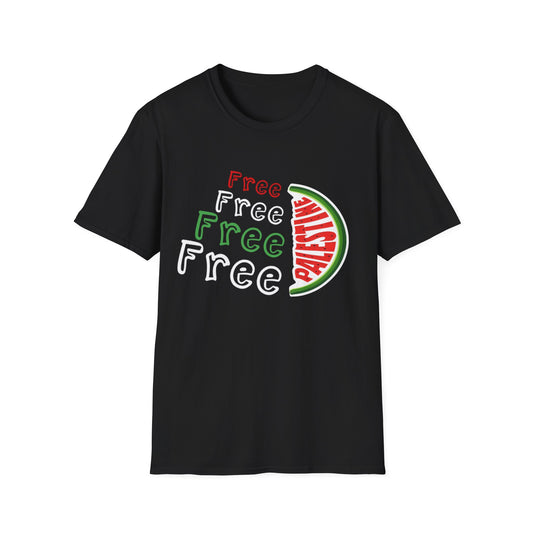 Free Palestine - Asymmetrical Typography T-Shirt