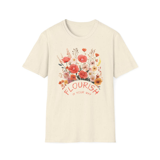 Flourish In Your Way - Watercolor Vintage Circular Floral Bouquet T-Shirt