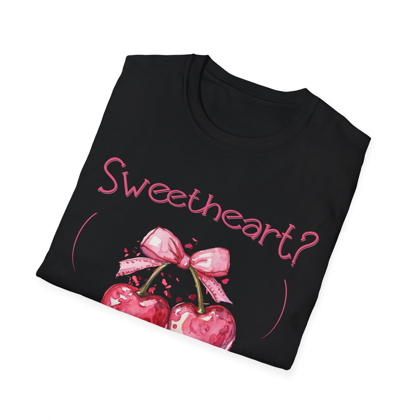 Sweetheart? Only After Coffee -  Watercolor Playful Heart Cherry  T-Shirt