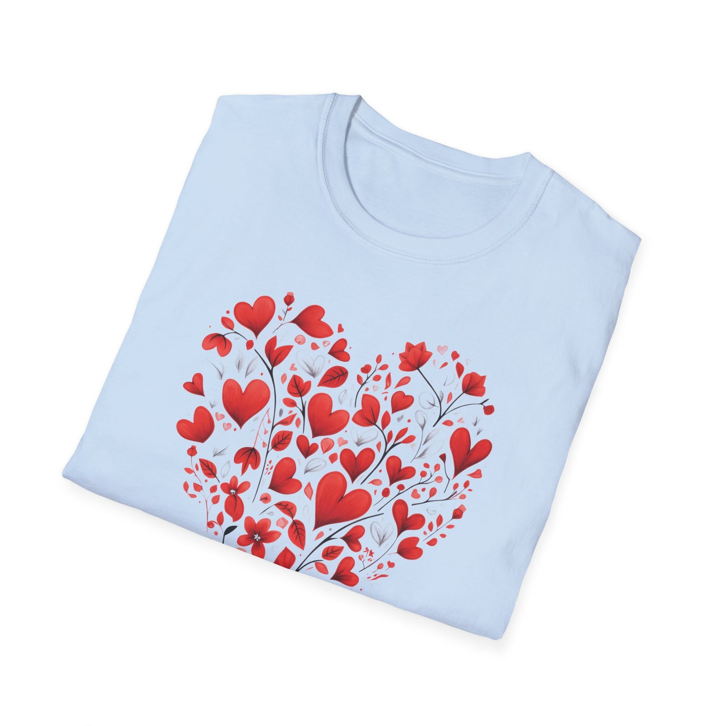 Let Your Heart Bloom Because The World Needs Your Colors - Red Heart Shaped Floral T-Shirt