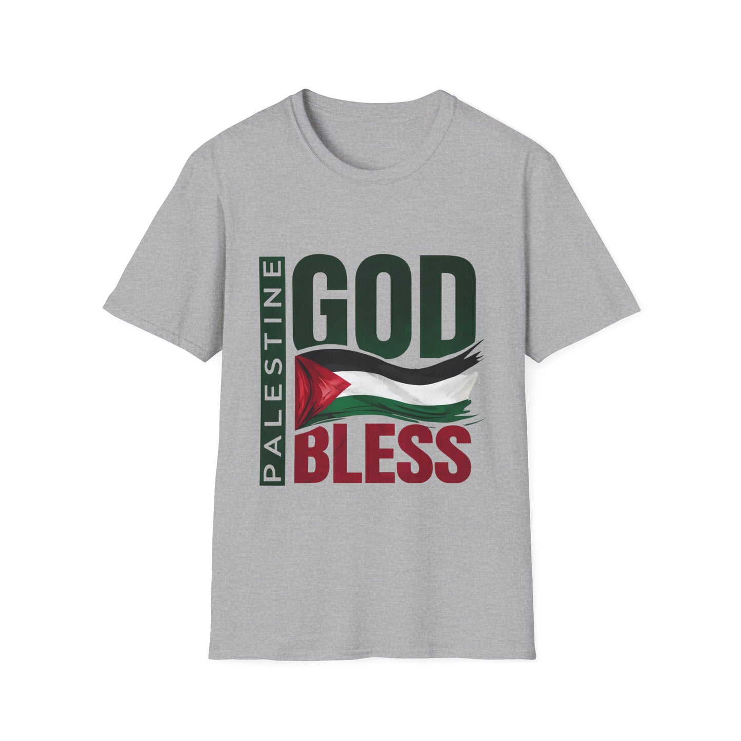 God Bless Palestine - Palestinian Distressed Flag
