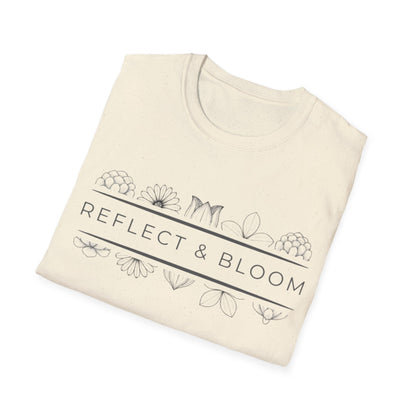 Reflect & Bloom T-Shirt - Floral Art Line Design