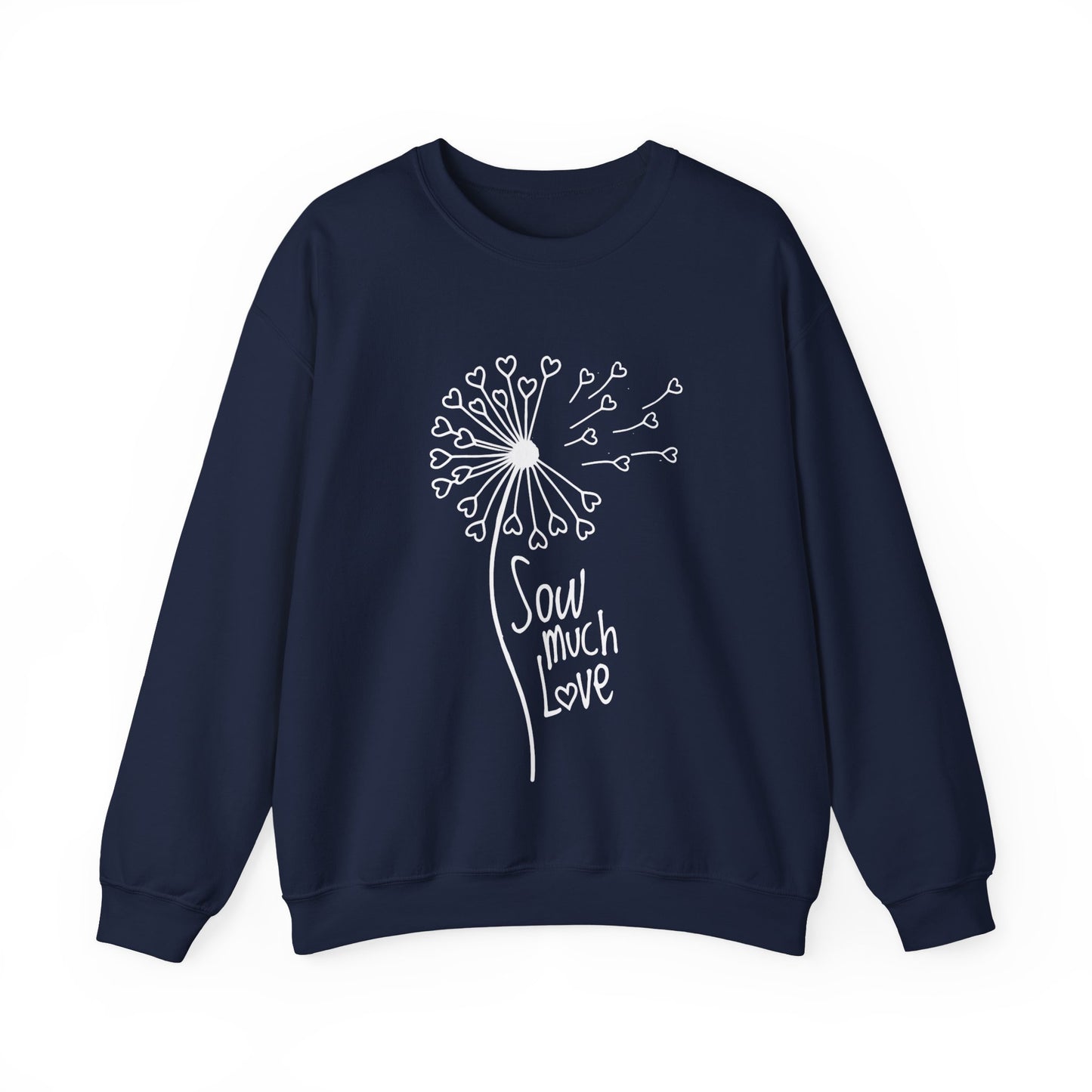 So (Sow) much love - Playful Minimalistic Dandelion with Heart Shapes Sweatshirt