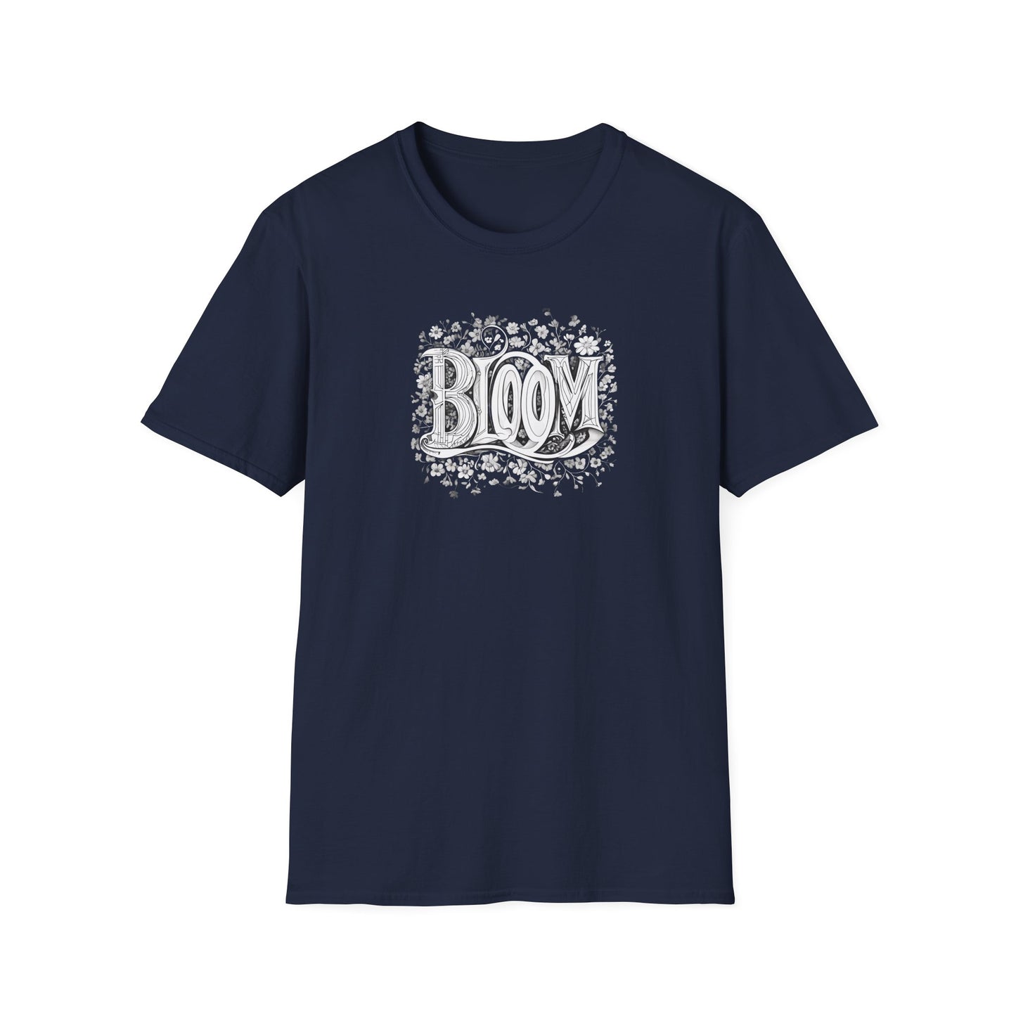 Vintage Bloom T-Shirt - Typography Monochrome Design
