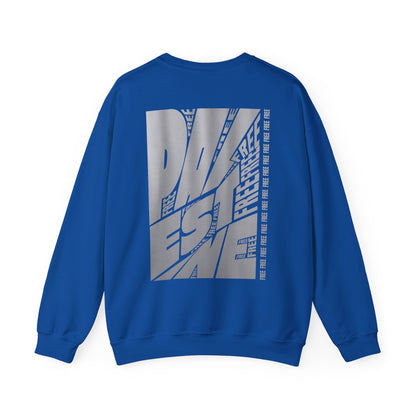 Free Free Free Palestine - Monochrome Metallic-like Style Typography  Front and Back Design Sweatshirt