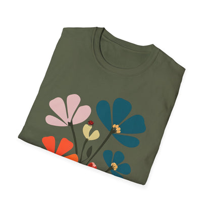 Vibrant Flowers Minimalistic T-Shirt Design