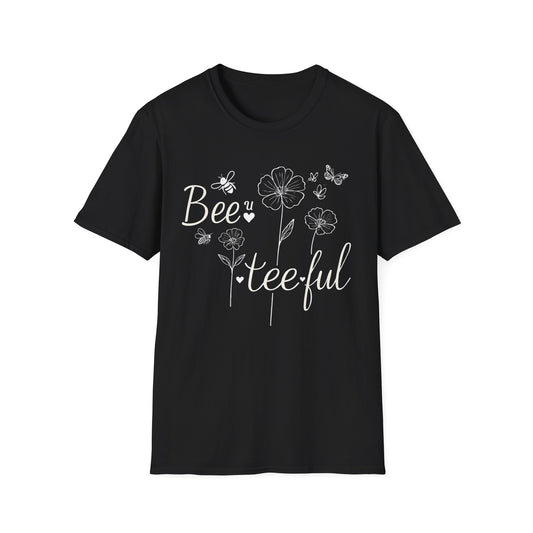 Beautiful T-Shirt – Whimsical Flowers, Bees & Butterflies – Playful Botanical Design