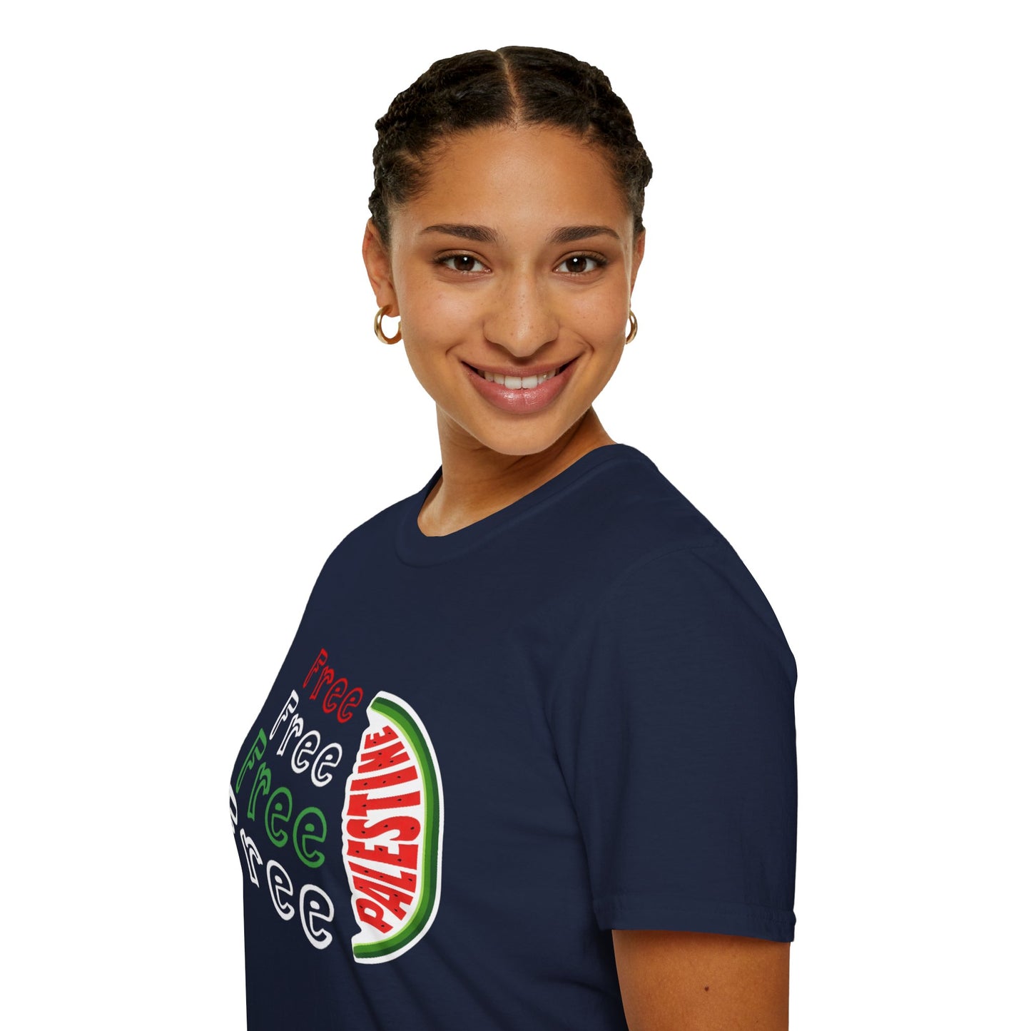 Free Palestine - Asymmetrical Typography T-Shirt