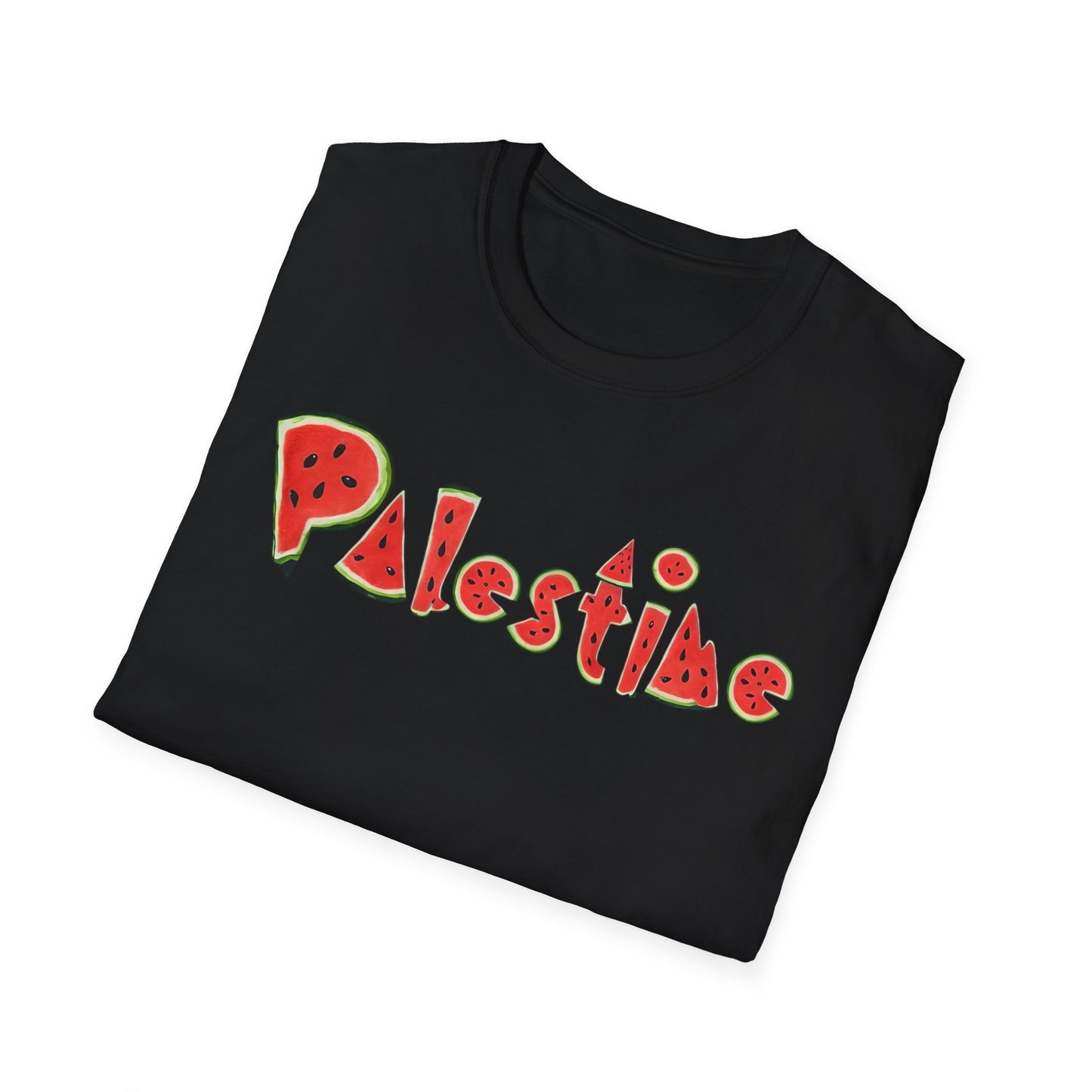 Palestine - Watermelon Pattern Typography T-Shirt