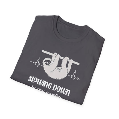 Slowing Down Is My Cardio - Sloth Silhouette With Heartbeat T-Shirt