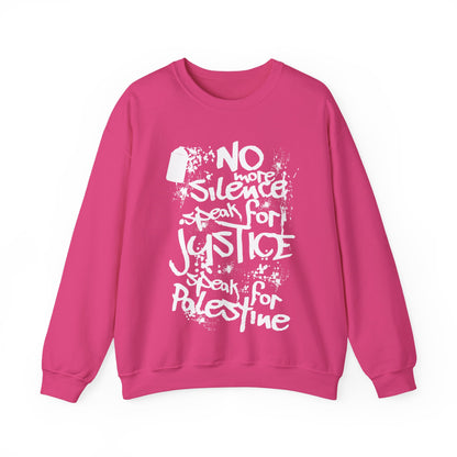 No more Silence, Speak for Injustice, Speak for Palestine - Monochrome Graffiti Sweatshirt